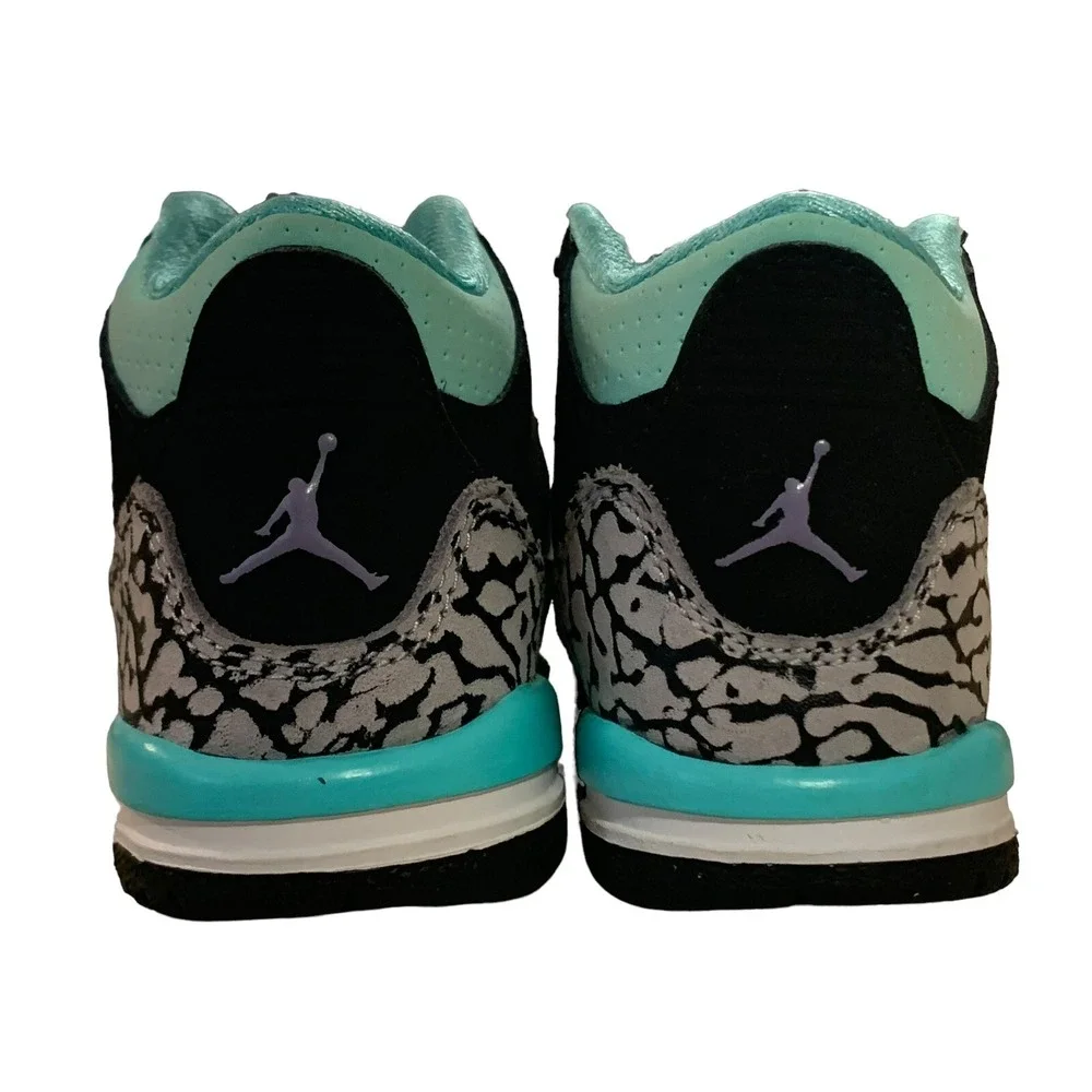 Nike Air Jordan 3 Retro BT Bleached Turquoise Shoes 654964-045‎ Toddlers Size 4C